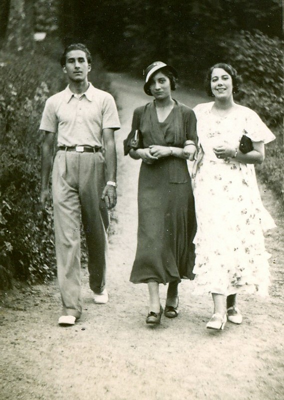 Vilayat, Noor, and friend. 1940, London, UK.